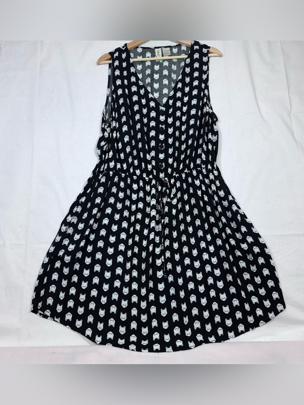 Mimi Chica Womens Cat Print Mini Dress Plus Size 2X Novelty Summer Whimsigoth